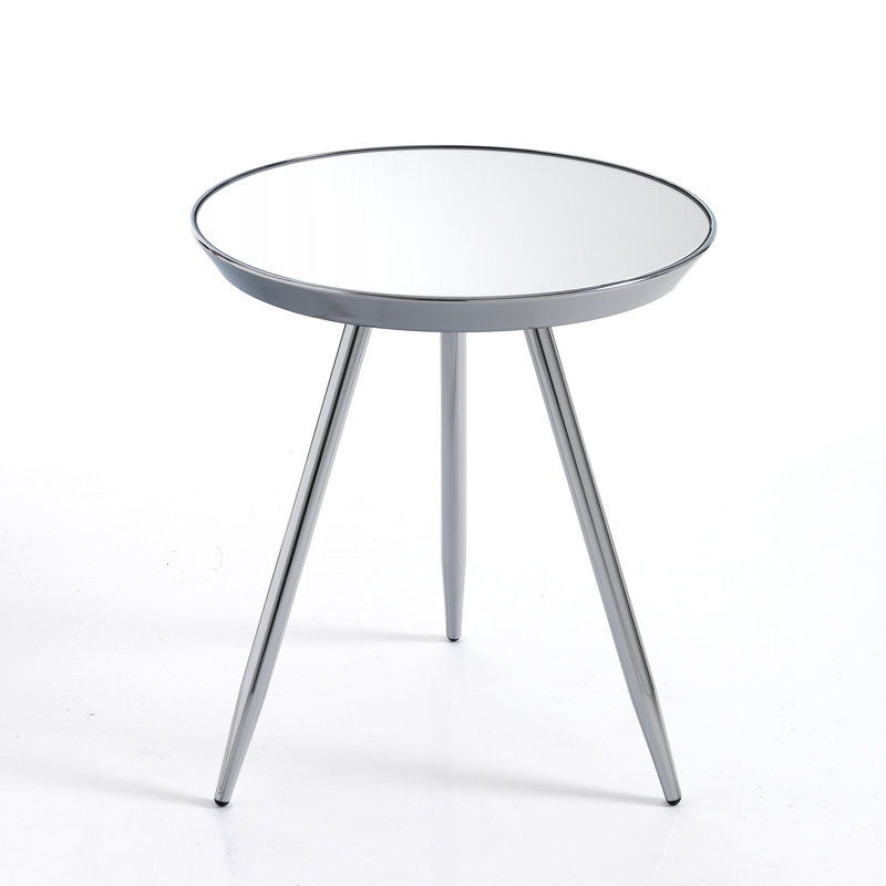Neff Glass Top End Table, Sliver