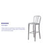Tabouret de bar d'intérieur et d'extérieur de qualité commerciale avec dossier à lattes verticales-444989070-424817862
