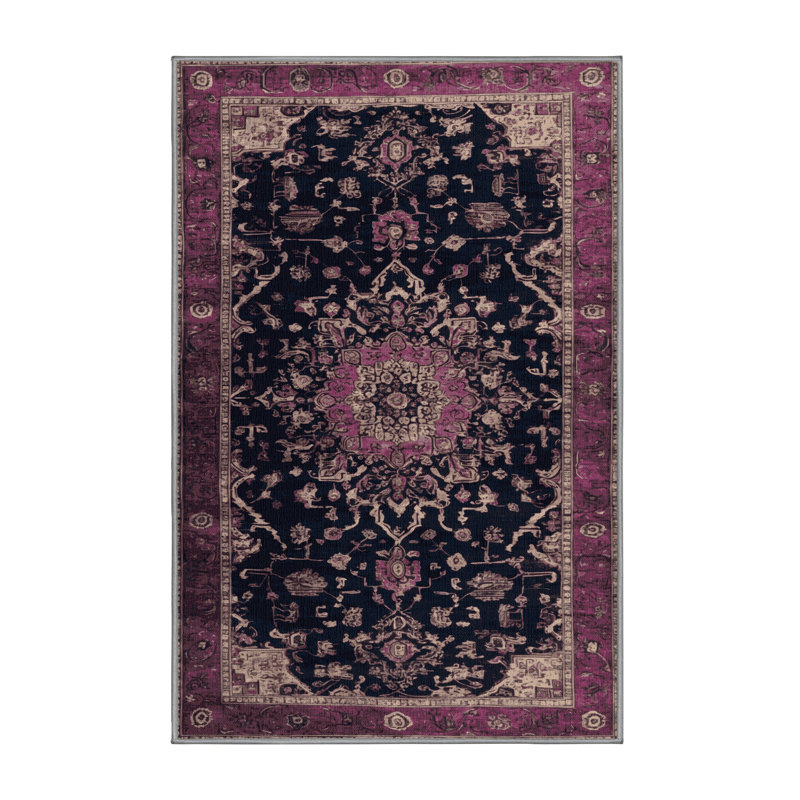 Machine Washable Overdyed Brown Area Rug