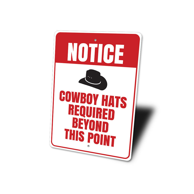 Plaque de Cowboy, H 14 po x l 10 po x P 0,04 po