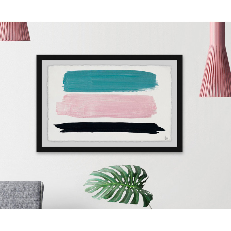 Horizontal Swatches 1 Piece Single Picture Frame and Floater Frame Painting, 30 cm H x 46 cm W x 4 cm D