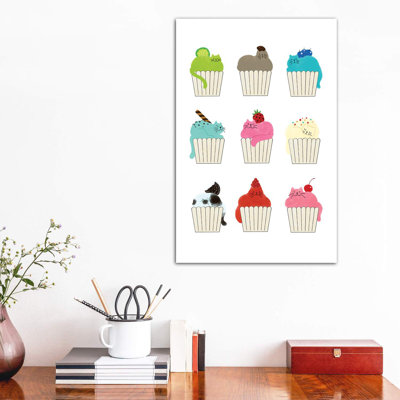 Cupcat Flavours by Big Nose Work - Wrapped Canvas Print