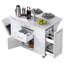 Îlot de cuisine 50,7 po avec rangement et poubelle inclinable avec rangement-699341348
