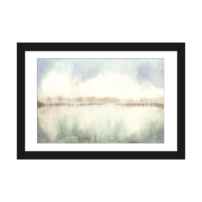 «Mid Morning Mist I» par Grace Popp - impression sur toile tendue, Papier d'art encadré noir, Blanc