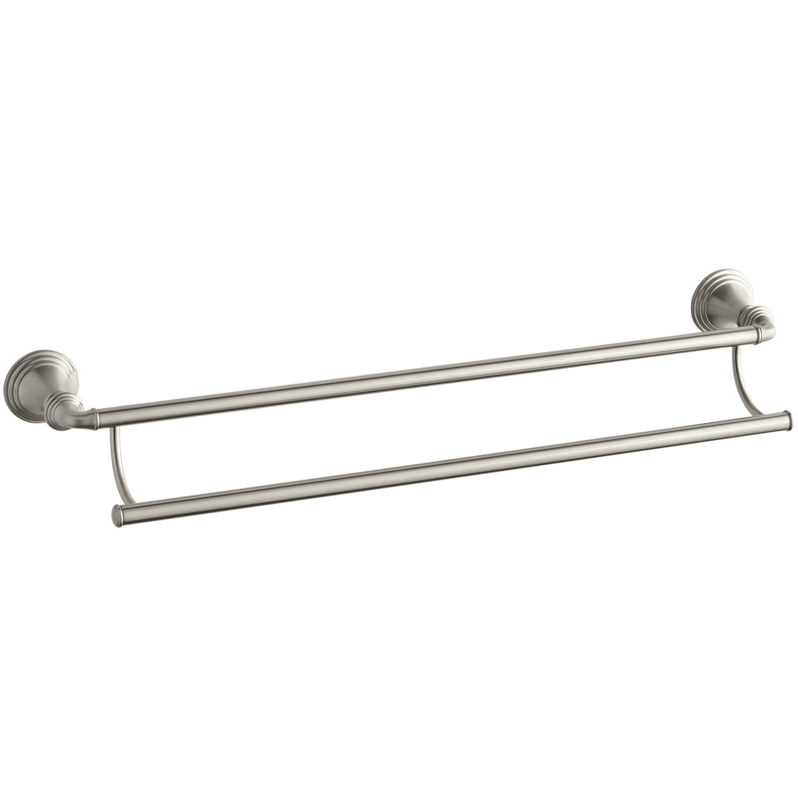 Devonshire Double 24" Wall Mounted Towel Bar, Vibrant Brushed Nickel
