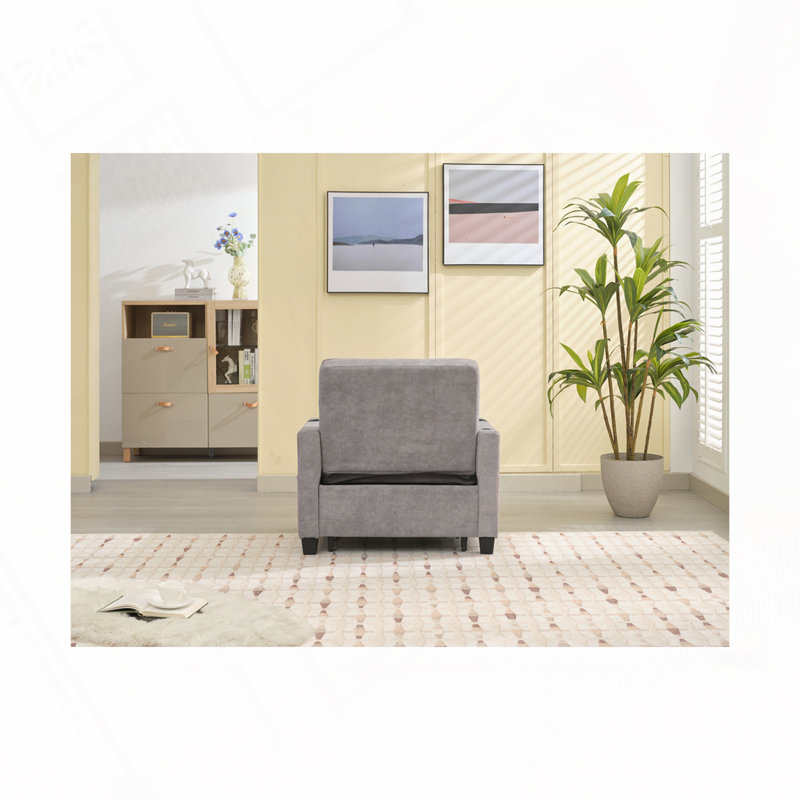 Fauteuil convertible convertible avec ports USB, Tissu technique gris clair