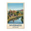 Inverness, Scotland - Romantic Highlands Travel Poster: Castle on the River. Giclee Print on Wrapped Canvas. Wall Art, Home Decor - Cities & Towns, Scotland 1 Piece Wrapped Canvas Wall Art-324673784