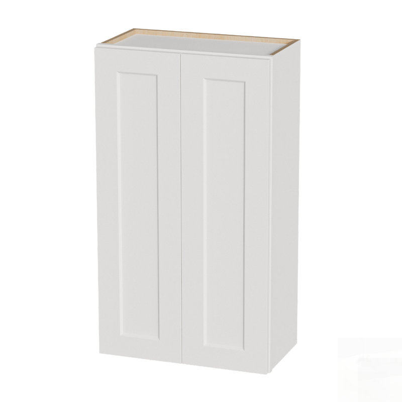 Armoire murale en bois massif Shaker, H 42 po x l 24 po x P 12 po, Blanc