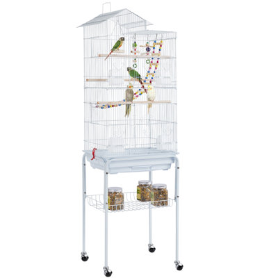 158.5cm Iron Pointed Top Floor Bird Cage with Wheels