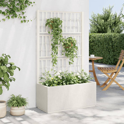 Jardinière rectangulaire Hisashi avec treillis intégré 