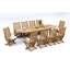 7 Pcs Grade-A Teak Wood Dining Set: 118" Double Extension Mas Oval Trestle Leg Table And 6 Warwick Reclining Arm Chairs #11Wa2706-379791333