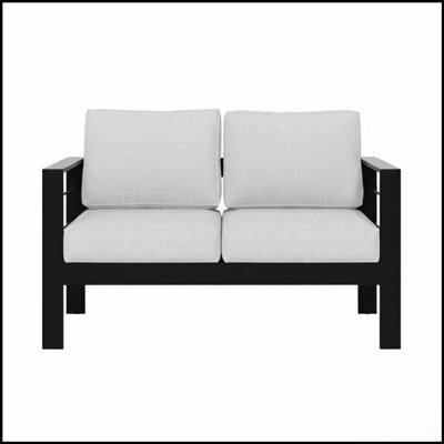 50-Inch All-Weather Aluminum Patio Loveseat With Durable Frame And Comfortable Cushions, Perfect For Outdoor Relaxation