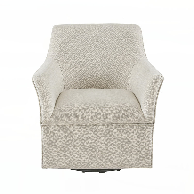 Fauteuil oscillant pivotant Augustine, Crème, crème