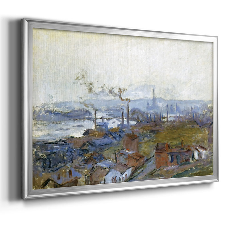 Vue de Rouen vue de la côte Sainte, reproduction d'art sur toile, H 18 po x l 26 po x P 1,5 po, Argent