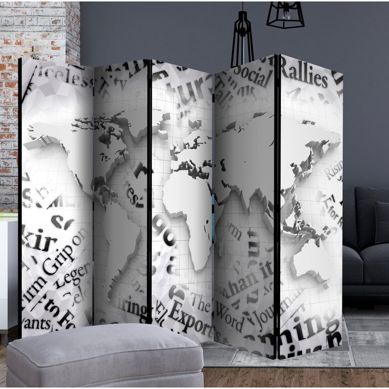 Malton 225 cm W x 172 cm H 5 - Panel Folding Room Divider