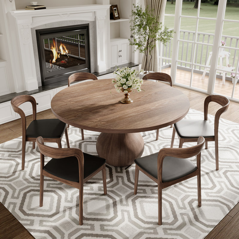  Ensemble de table de salle à manger Otelia, 7 pièces : table, 6 chaises, 59"