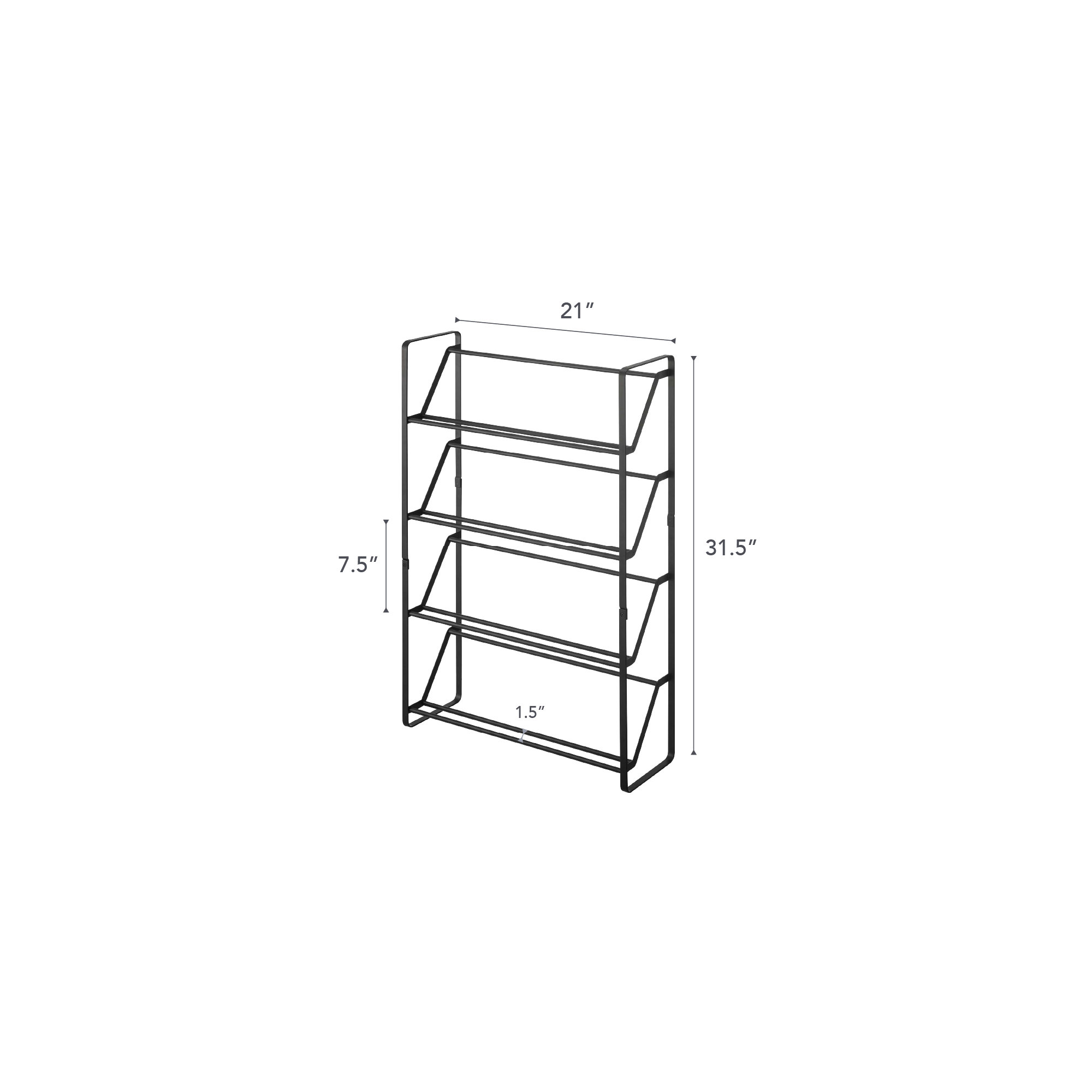Yamazaki Home Slim Shoe Rack, Steel, Holds 8 to 12 shoes, Black