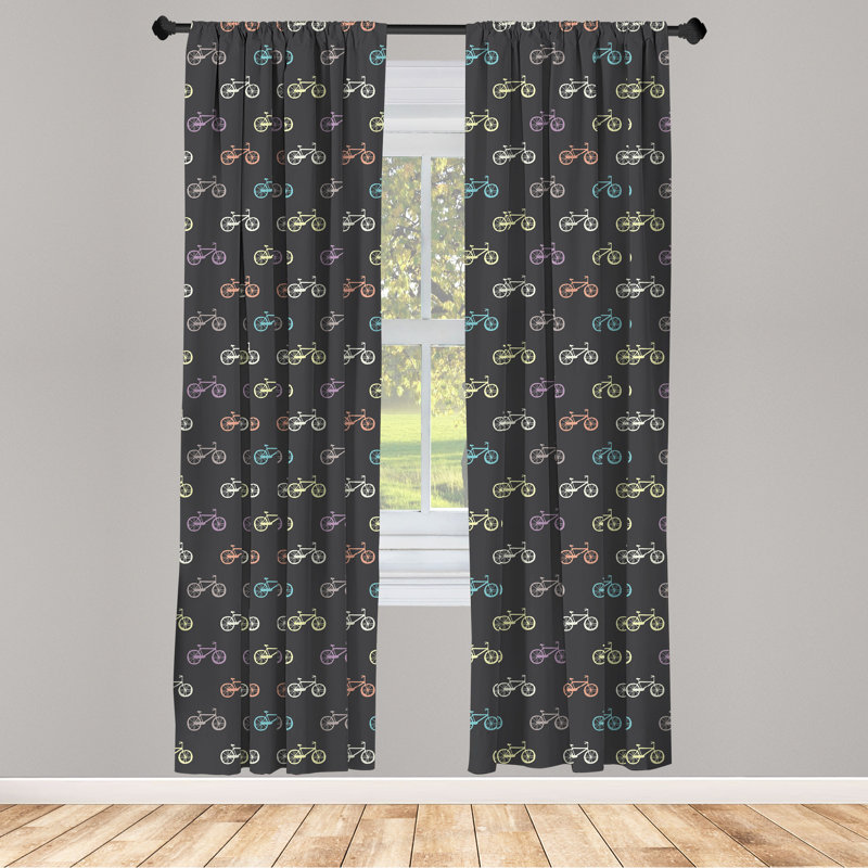 Paire de rideaux semi-transparents avec passe-tringle, 28 po x 63 po
