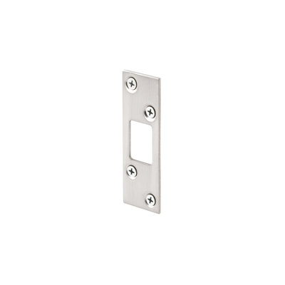 FHC E2461 Deadbolt Strike, Stamped Steel material, 1-1/4" Strike Length, 3/4" Opening Length, 1-1/16" Opening Width, Satin Nickel Finish, Single Pack