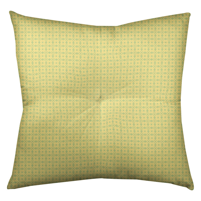 Coussin Katelyn Elizabeth, 30 po x 30 po, Jaune / vert
