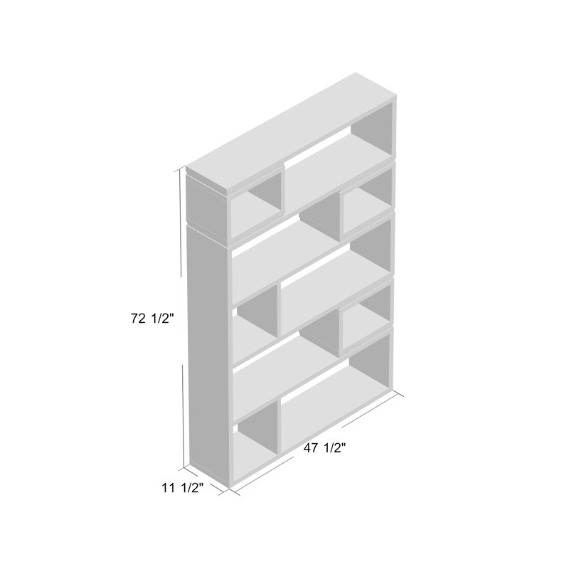 Winding 185cm H x 120cm W Geometric Bookcase