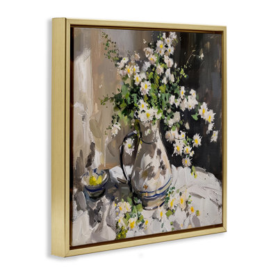 Toile flottante encadrée «Late Day Sun Bouquet», conception par Walker Noble