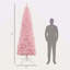 Sapin de Noël artificiel mince de 8 pi de hauteur avec lumières douces 811 branches de sapin réalistes, rose