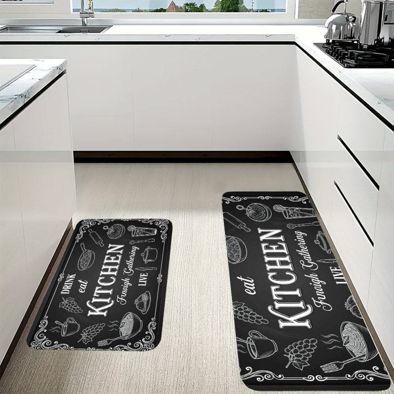 Tapis de salle de bain rétro en flanelle 2 pièces