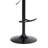 Larisa Adjustable Black Wood Bar Stool In Gray Faux Leather With Golden Bronze And Black Metal