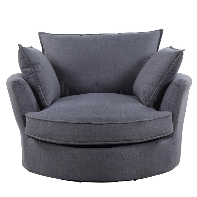 Lansdale Upholstered Swivel Accent Chair, Ash
