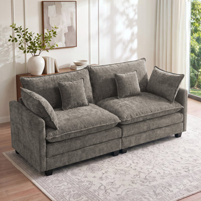 78" Oversized Cloud Chenille Upholstered Modular Sofa