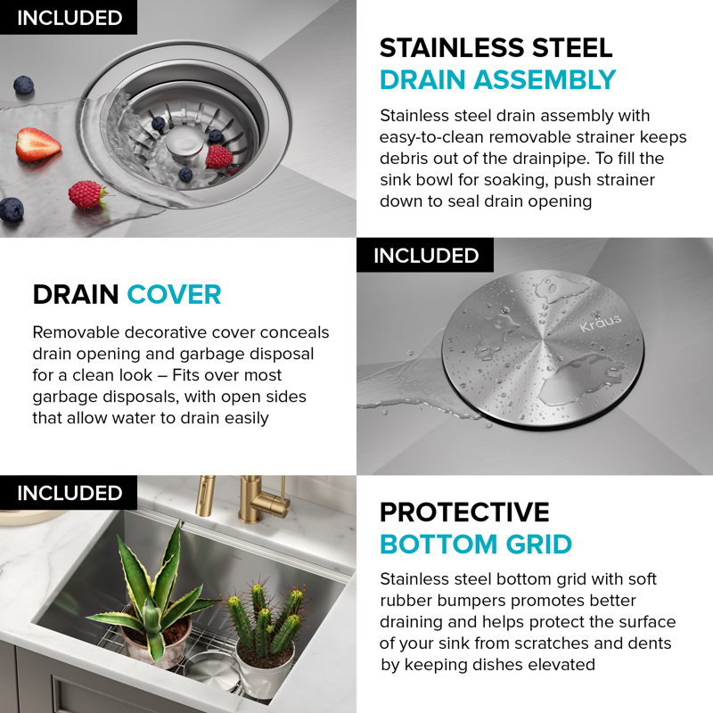 Kore 23-Inch Stainless Steel Undermount Workstation Sink