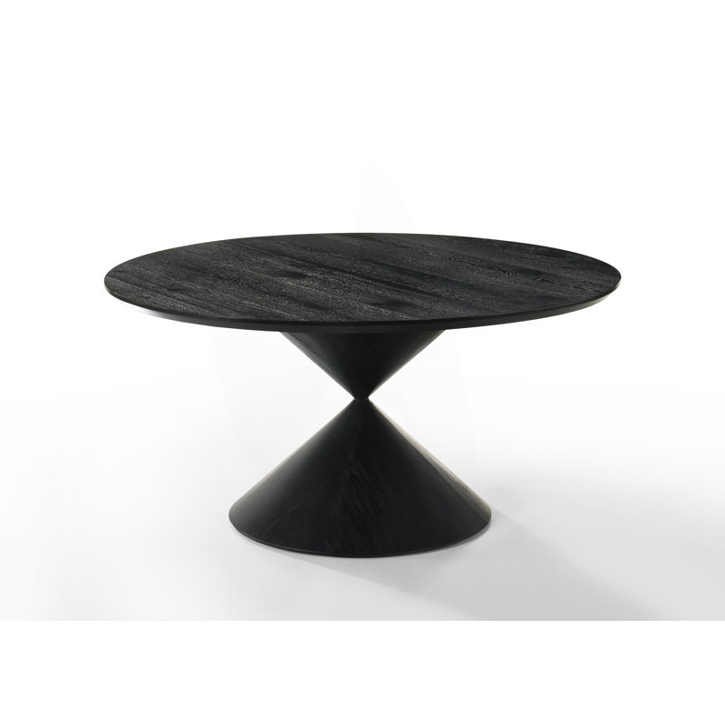 Table de salle à manger ronde à piédestal avec base de sablier
