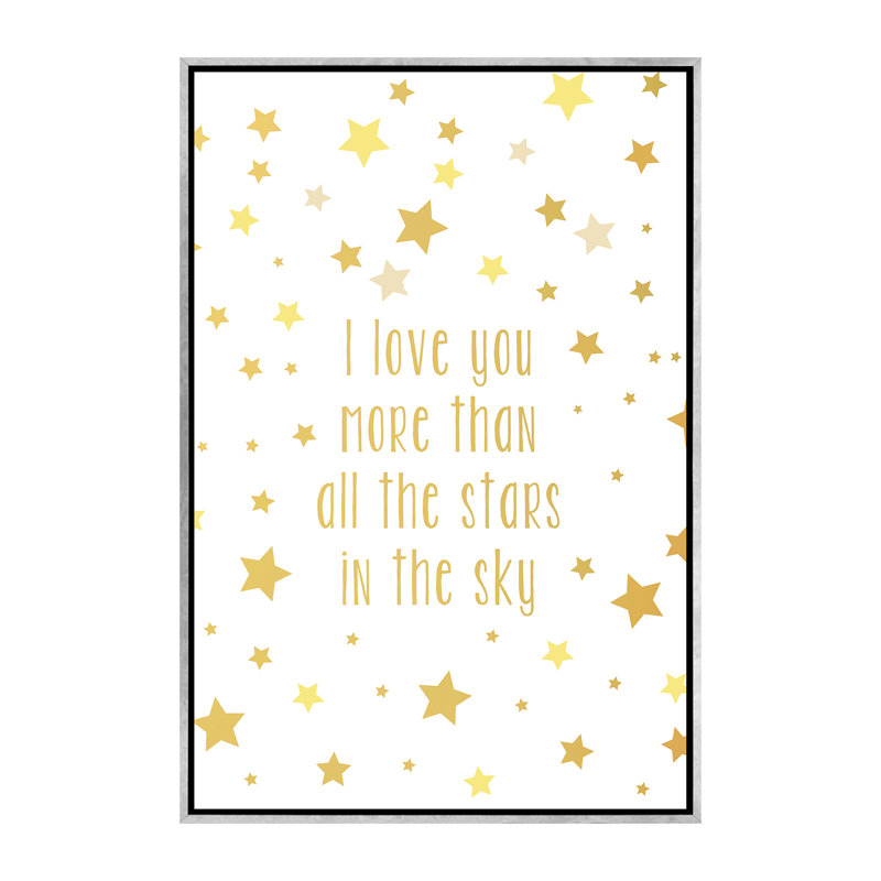 Love You More Art, H 60 po x l 40po x P 1,5 po, Toile avec cadre argenté