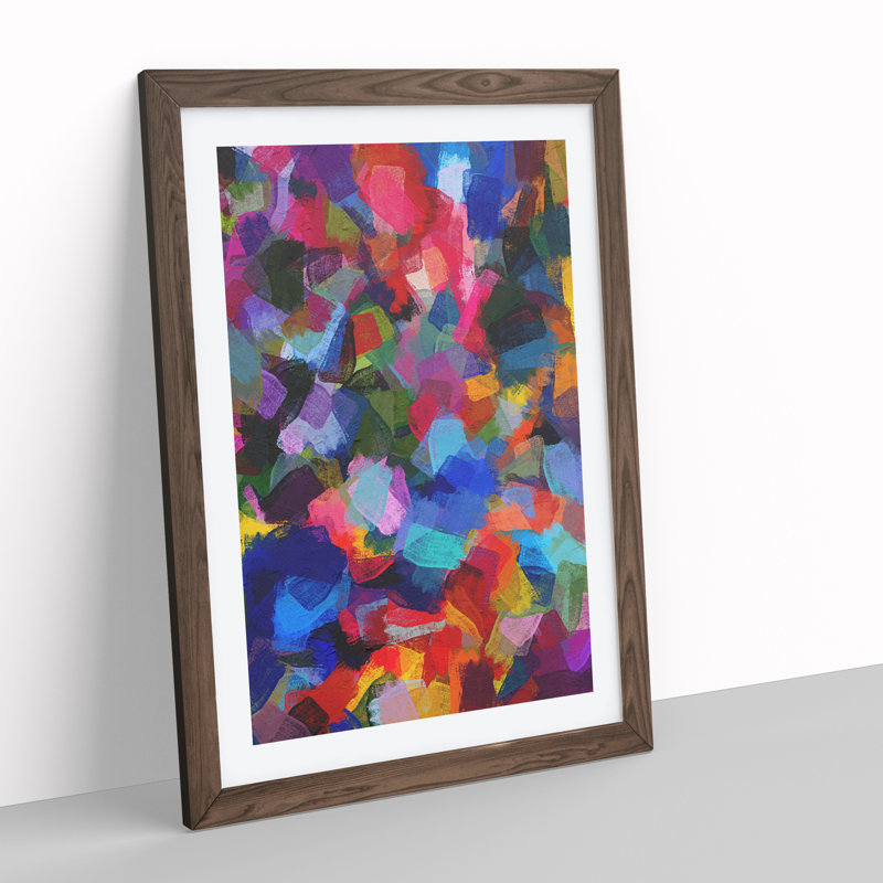 Dynamic Change Abstract - Single Picture Frame Painting, 46cm H x 34cm W x 2cm D, Walnut