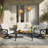 Outdoor Metal 4 Person Seating Group With 2 Swivel&Rocking Chair