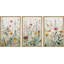 «Vibrant Wildflower Green Garden Floral Boho», reproduction d'art encadrée sur toile, 3 pièces-91875280-91875279