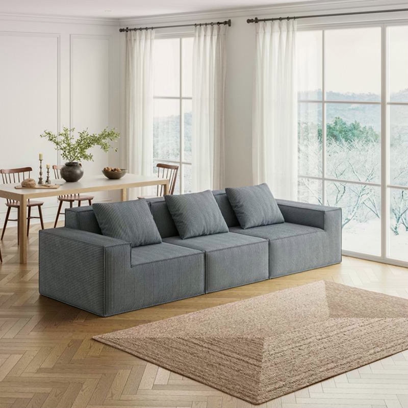 Canapé modulaire Belfin, canapé convertible Tofu Block, H 28,3 po x l 39,4 po x P 118 po, 3