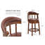 Tabourets de bar en bois avec dessus de vache, chaise pivotante à 360 degrés avec dossier pour comptoir de cuisine-1464600928