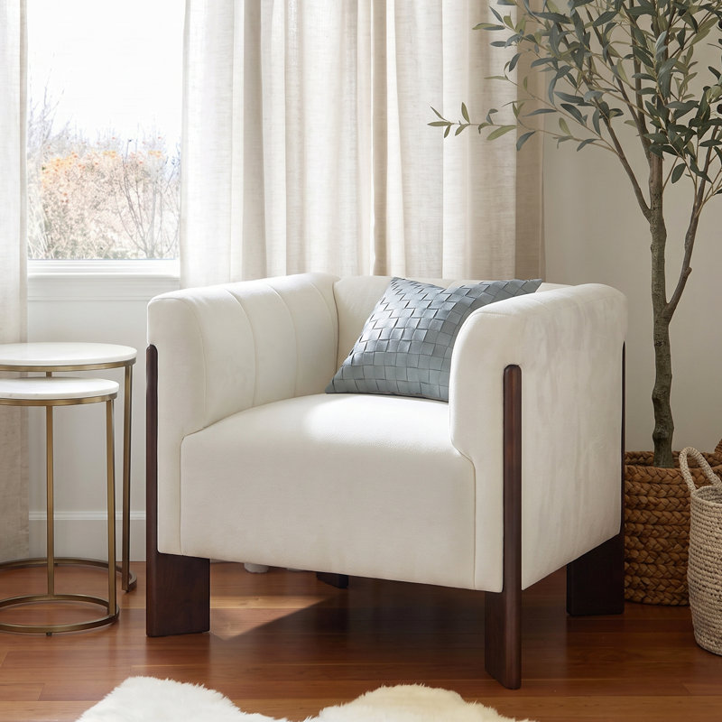 Chaise d'appoint Kesten, Beige Chenille