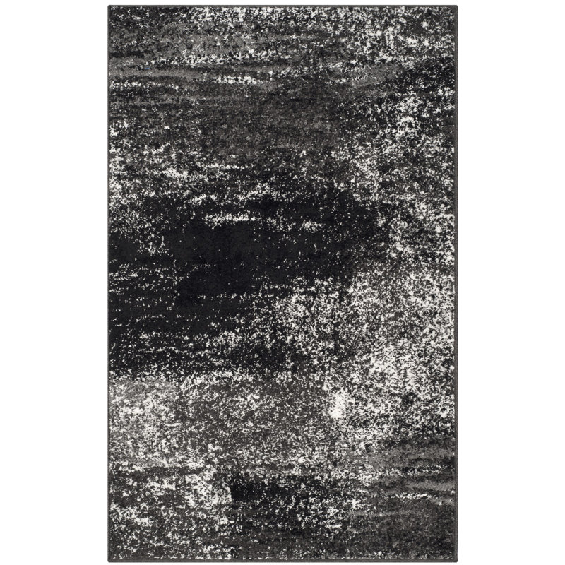 Binali Adirondack Revival Area Rug, Rectangle 91 x 152 cm, Silver/Black