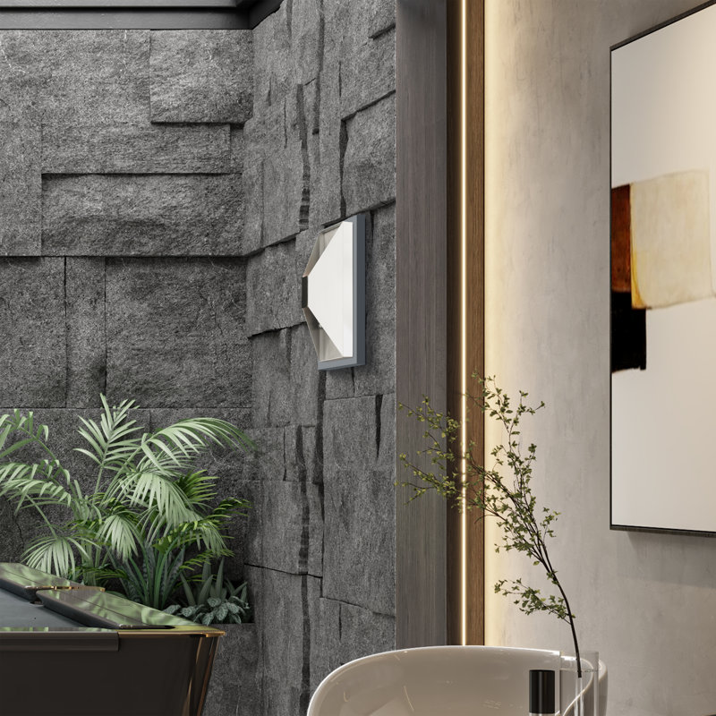 Engela Steel Flush Mounted Sconce, Brushed Nickel/Black