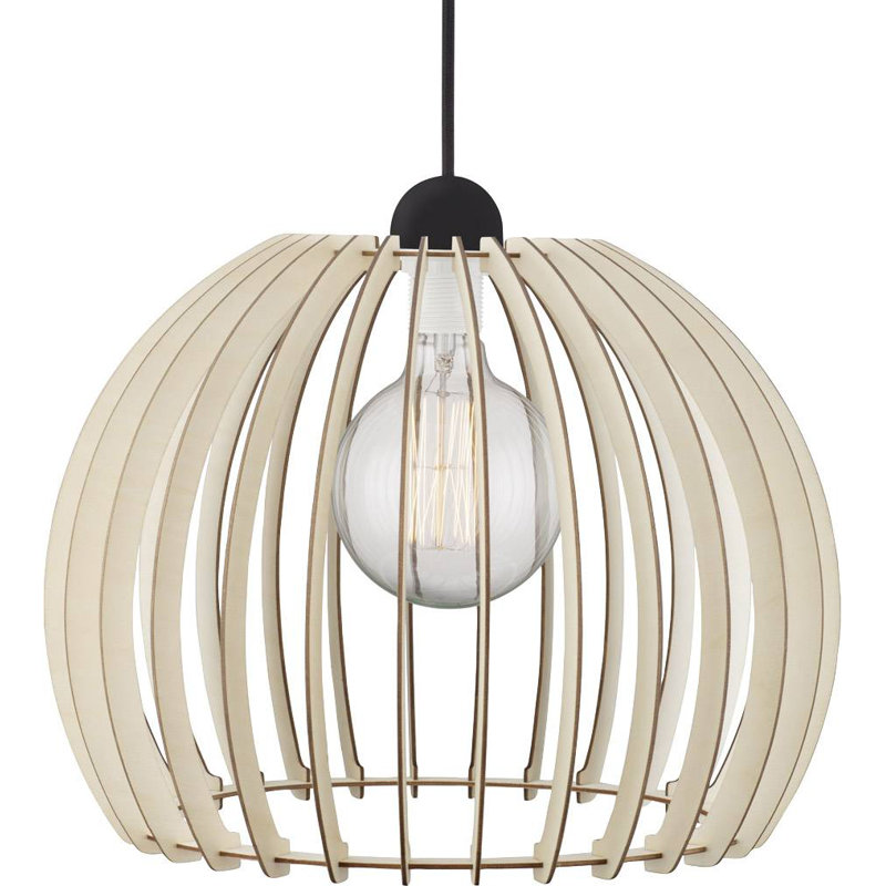 1 - Light Light Brown Dome Pendant, 34 cm H x 37 cm W x 40 cm D