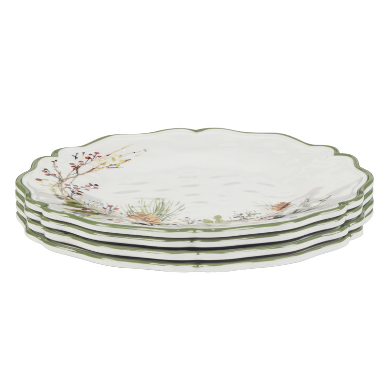 Winters Forest Set of 4 Dinner Plate 11"