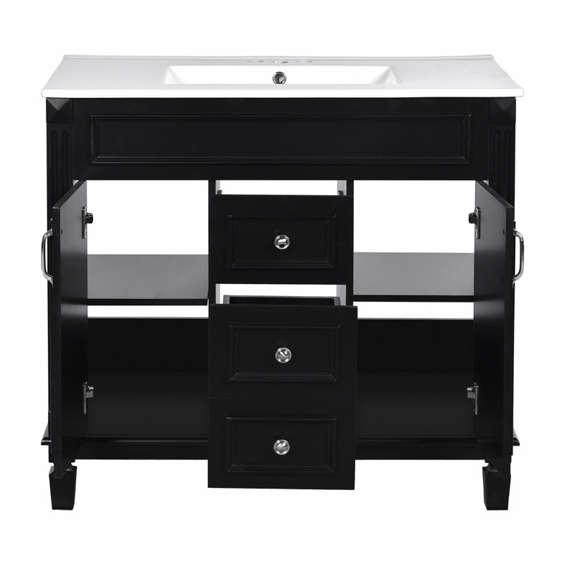 Meuble-lavabo 36 po avec lavabo supérieur, Black