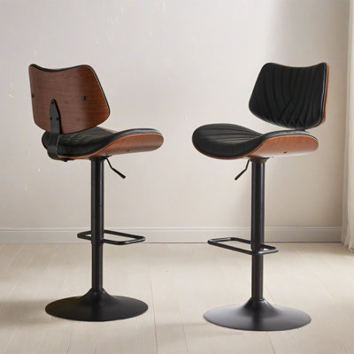 Tabouret de bar pivotant rembourré à hauteur de comptoir réglable pour îlot de cuisine et salle à manger (ensemble de 2)