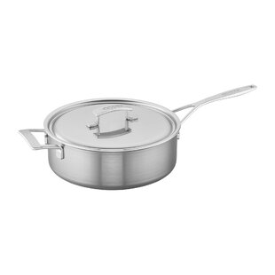 Cuisinart Classic 3.5qt Stainless Steel Saute Pan with Cover and Brushed  Gold Handles Matte White