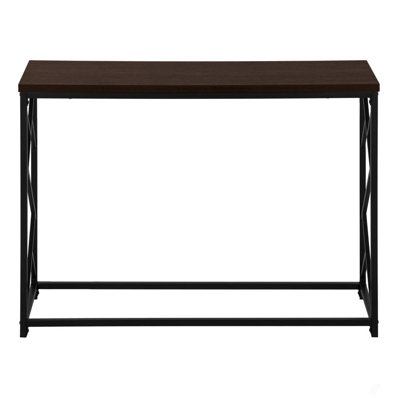 Table d'appoint, console, vestibule, étroit, canapé, salon, chambre à coucher, métal noir, contemporain, moderne, Espresso