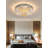 Jayden-Mark Elegant LED Crystal Tiered Ceiling Light, 24" Flush Mount Chandelier Light with Remote Control