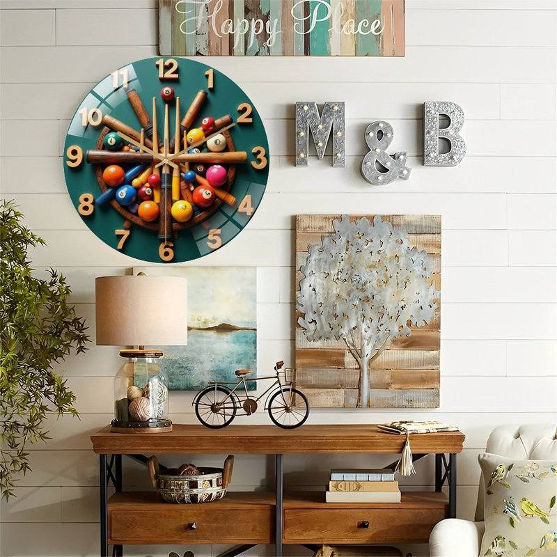 Horloge murale en verre 12 po